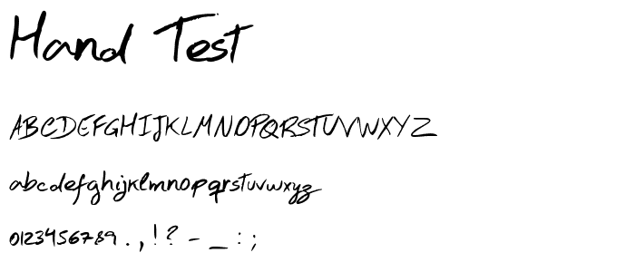 Hand Test font